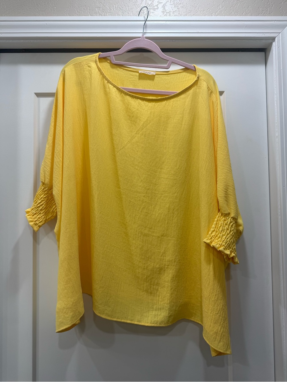 Yellow Boutique Women's Smocked Sleeve Blouse